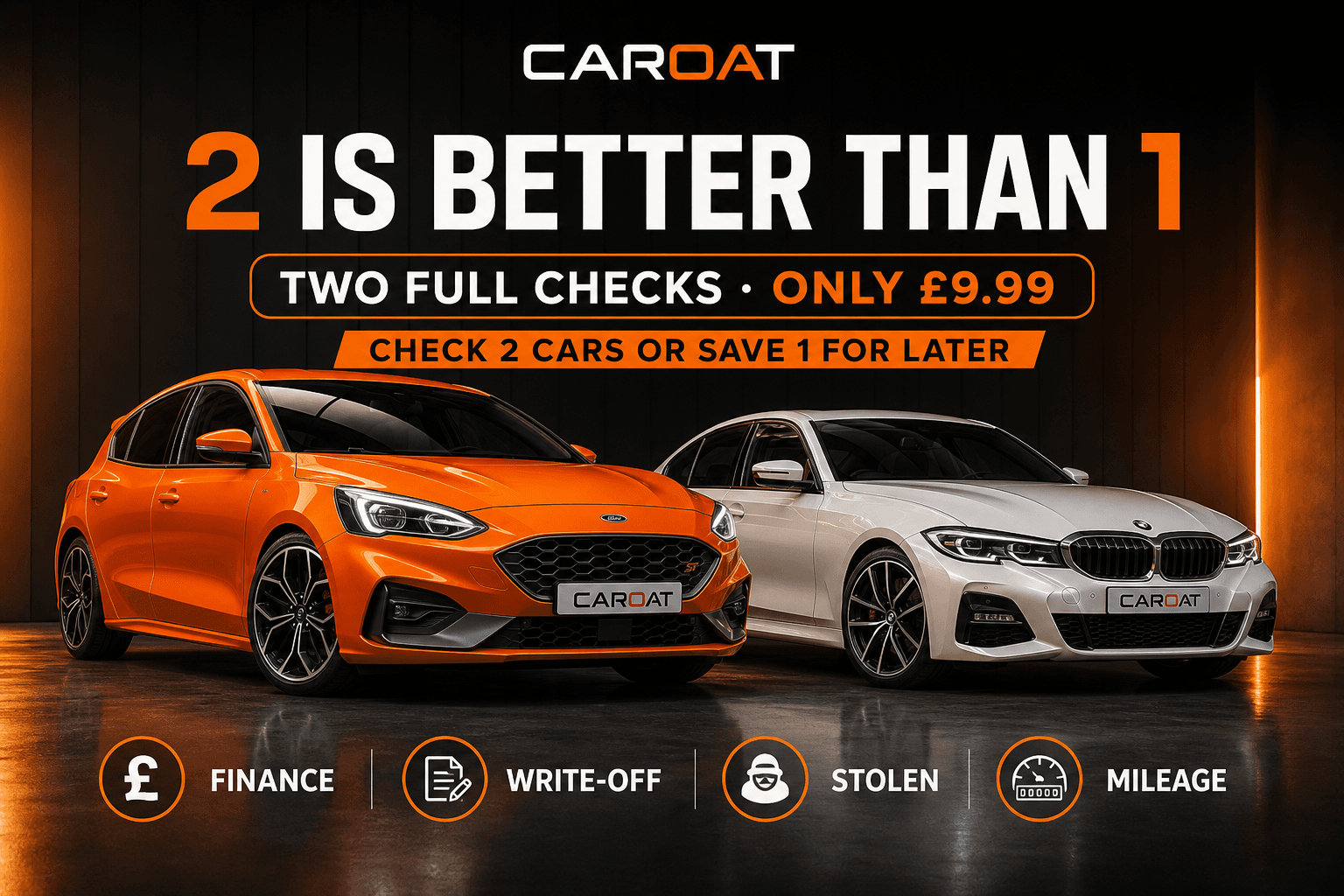 Caroat 2 is better than 1 bundle offer, two cars in studio